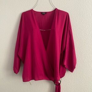 Express wrap low cut blouse L